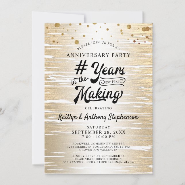 Invitación Aniversario Black Gold # AÑOS EN CREACIÓN (Anverso)