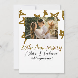 Invitación Aniversario boda añada nombre año imagen estrellas