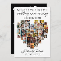 Aniversario boda Collage de fotos corazón moderno