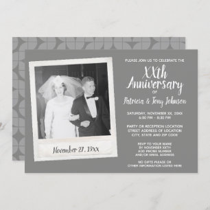 Invitación Aniversario boda con foto vintage