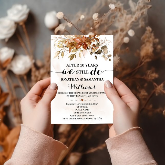 Invitación Aniversario boda Todavía nos caemos otoño (Subido por el creador)