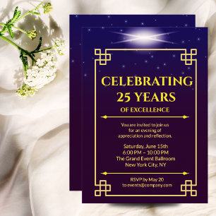 Invitación Aniversario corporativo Invitar gradiente azul mor