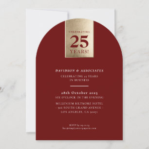 Invitación ANIVERSARIO CORPORATIVO lujo negocios marrón dorad