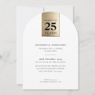 Invitación ANIVERSARIO CORPORATIVO lujo negocios oro negro
