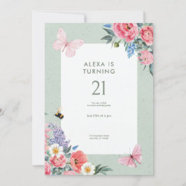 Invitación Aniversario de Agua Verde Aestética suave