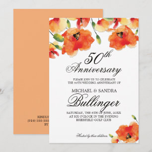 Invitación Aniversario de Amapola Dorada de Verano