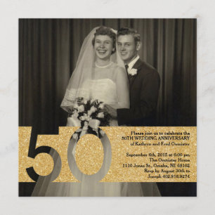 Invitación Aniversario de Boda 50 5.25 x 5.25