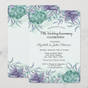 Invitación Aniversario de Boda Cactus del Desierto Acuarela