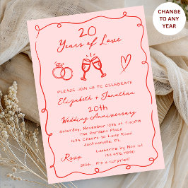 Invitación Aniversario de Boda de cualquier año con Rosa Dibu