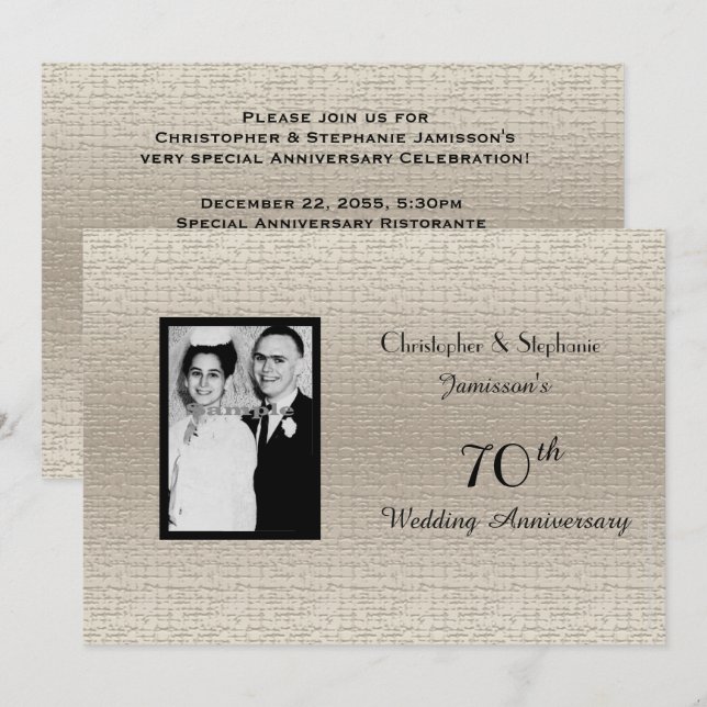 Invitación Aniversario de Boda de Deluxe elegante - Invitació (Anverso / Reverso)