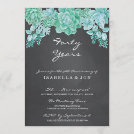 Invitación Aniversario de Boda de Fiesta de Suculentas en Piz