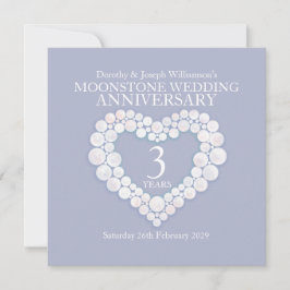 Invitación Aniversario de boda de Moonstone 3 años fiesta