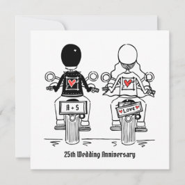 Invitación Aniversario de Boda de Motocicleta de Motociclista