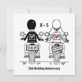 Invitación Aniversario de Boda de Motocicleta de Motociclista