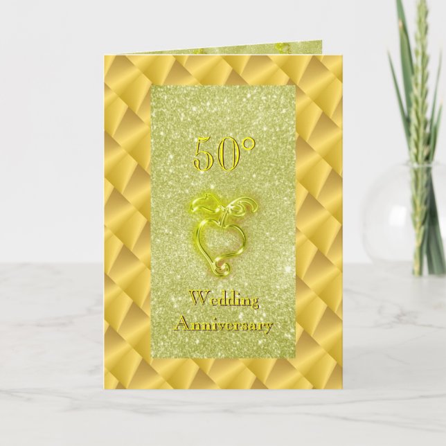 Invitación Aniversario de boda de oro (Anverso)