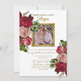 Invitación Aniversario de Boda de Rosa Antigua - CUALQUIER AÑ