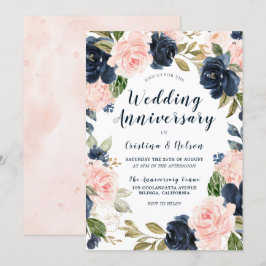 Invitación Aniversario de Boda de Todos los Años Rosa Beige A
