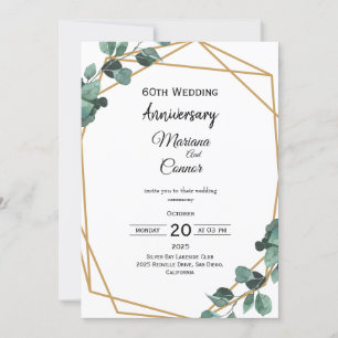 Invitación Aniversario de Boda de Verde Esmeralda Atemporal