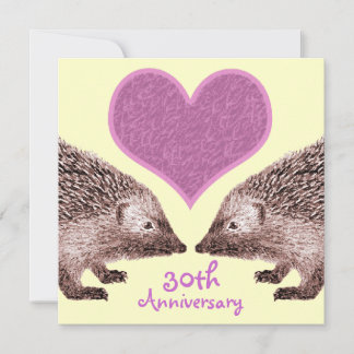 Invitación Aniversario de Boda - Erizos Fieles en Amor