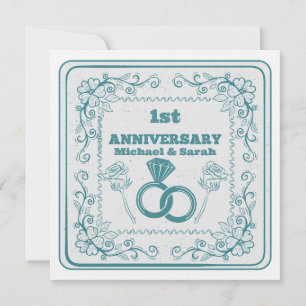 Invitación Aniversario de boda floral personalizable año