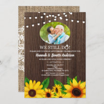 Invitación aniversario de boda foto de girasol