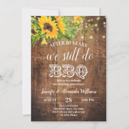 Invitación Aniversario de boda Girasoles Aún lo hacemos BBQ