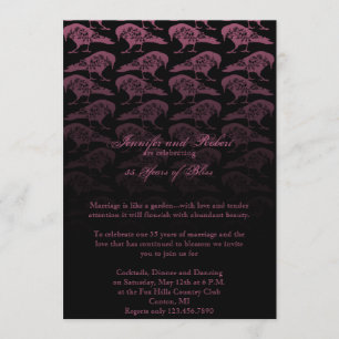 Invitación Aniversario de Boda Gótico Cuervo Púrpura