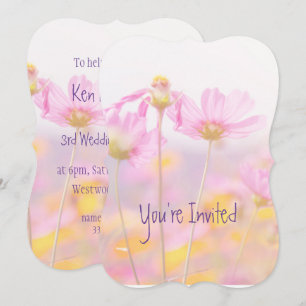 Invitación Aniversario de Boda Jardín de Flores Cosmos