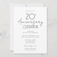 Aniversario de Bodas 20 años con Letra Elegante
