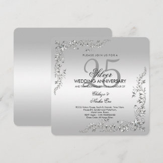Invitación Aniversario de Bodas 25 años Decoración