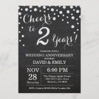 Aniversario de bodas 2 años Pizarra Negro Plata