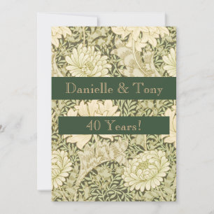 Invitación Aniversario de Bodas 40 Floral