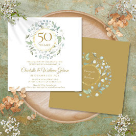 Invitación Aniversario de Bodas 50 Floral Verdor Cuadrado