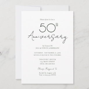 Invitación Aniversario de Bodas 50 Minimal