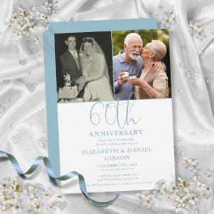 Invitación Aniversario de Bodas 60 Then And Now 2 Foto