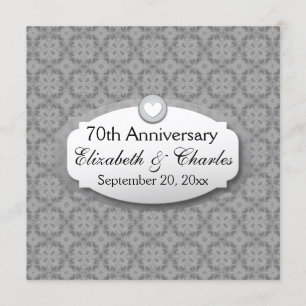 Invitación Aniversario de bodas 70º Aniversario Platino Z03