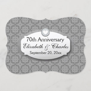 Invitación Aniversario de Bodas 70 Aniversario Platino Z03