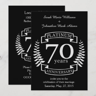 INVITACIÓN ANIVERSARIO DE BODAS 70 PLATINO