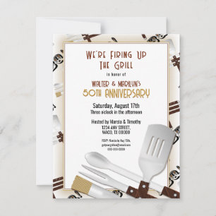 Invitación Aniversario de bodas al estilo Barbecue