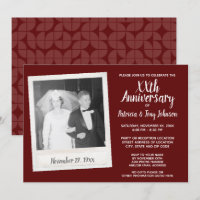 Aniversario de bodas con foto vintage - burdeos