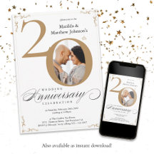 Aniversario de bodas de 20 años con caligrafía en
