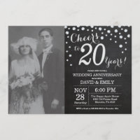 Aniversario de bodas de 20 años Pizarra Negro Plat
