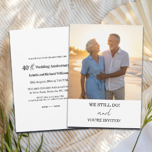 Invitación Aniversario de Bodas de 40 Años Foto