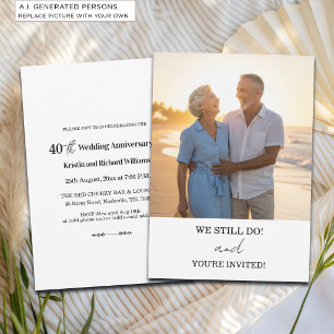 Invitación Aniversario de Bodas de 40 Años Foto