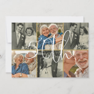 Invitación Aniversario de bodas de 50 años con 6 fotos de ent