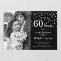 Aniversario de bodas de 60 años - Negro Plateado