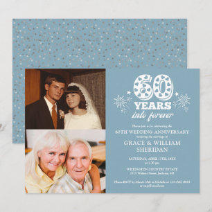 Invitación Aniversario de bodas de 60 años Para Siempre 2 Fot