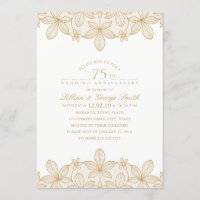 Aniversario de Bodas de 75 años Elegante Encaje Do