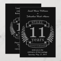 Aniversario de bodas de acero undécimo 11 años