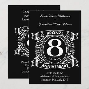 Invitación aniversario de bodas de bronce número 8